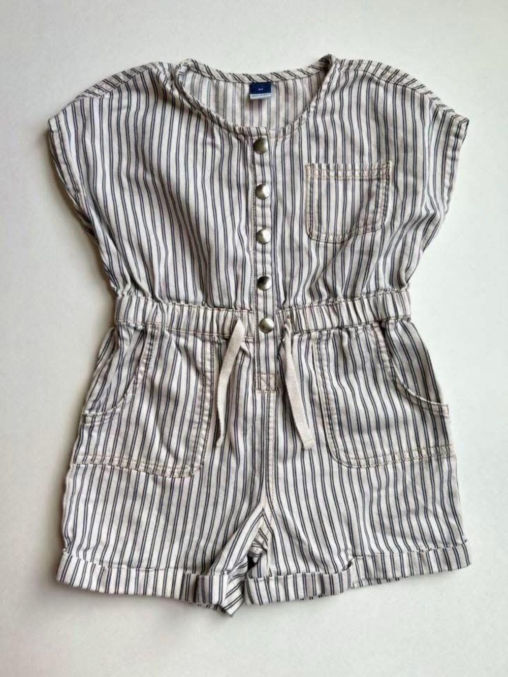 Old Navy denim blue Striped short Romper